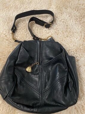 Victoria Leather Co. Black Leather Bag with Gold Accent